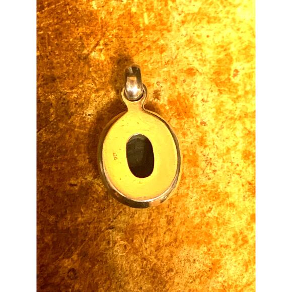 Sterling Silver and Mosaic Opal Pendant - Picture 5 of 5